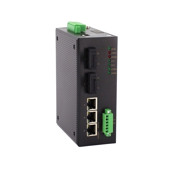 5 Port Managed Industrial Switch, Layer 2, Din Rail
