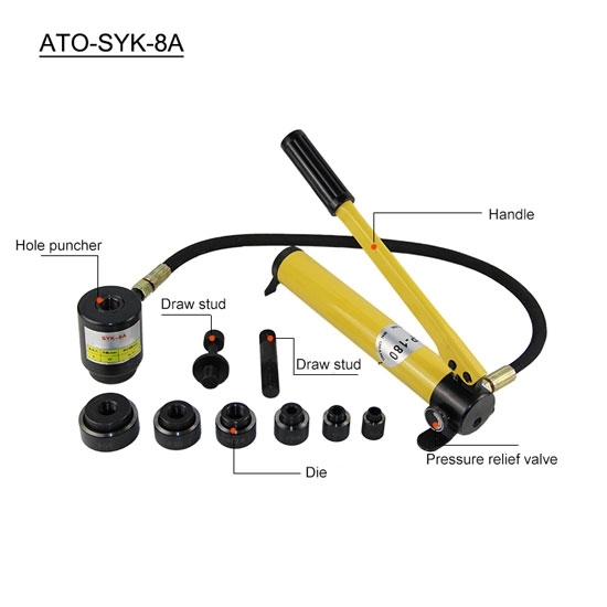Hydraulic Knockout Hole Punch Kit 6 Ton/8 Ton/15 Ton