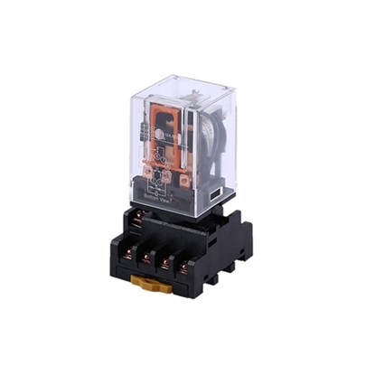 High Grade PTF08A Socket Base D8-AC12V Twidec/AC 12V Coil DPDT Electromagnetic Power Relay 8 Pins 2NO 2NC With manual test function