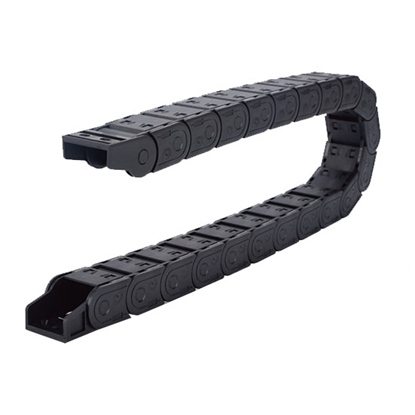 18mm x 37mm Black Flexible Semi Enclosed Cable Drag Chain 1M 39.4" N9M9 
