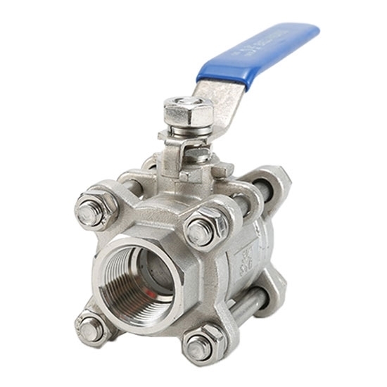 3  Piece Stainless Steel Ball Valve, 1/2 Inch