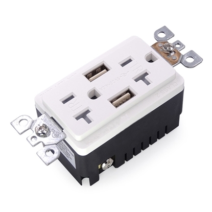 15 amp USB Wall Outlet, Electrical Receptacle