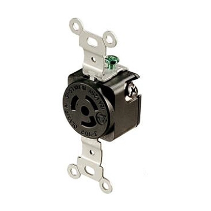 15A 125V Locking Receptacle, 2 Pole, 3 Wire