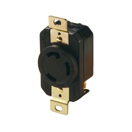 30A 250V Locking Receptacle, 2 Pole, 3 Wire
