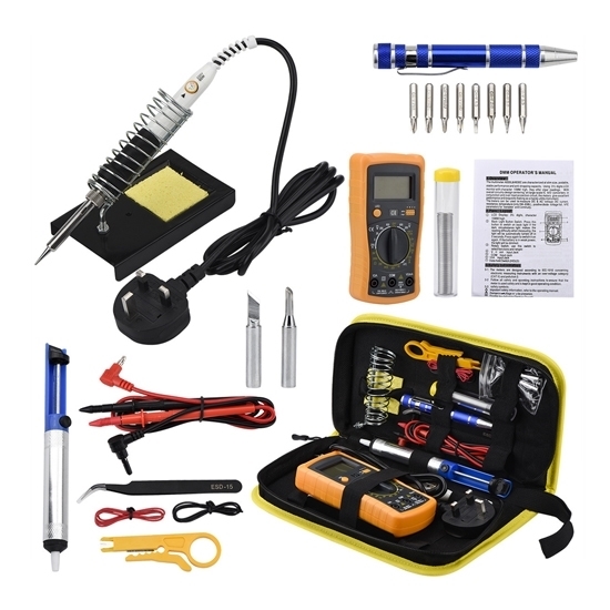 60W Soldering Iron Kit with Multimeter, 2PCS Tips