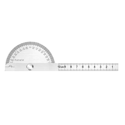 180 Degrees Stainless Steel Angle Protractor, 90x150mm