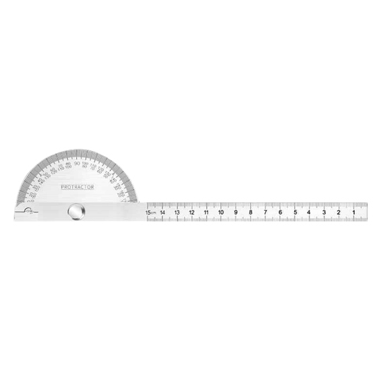 180 Degrees Stainless Steel Angle Protractor, 120x200mm