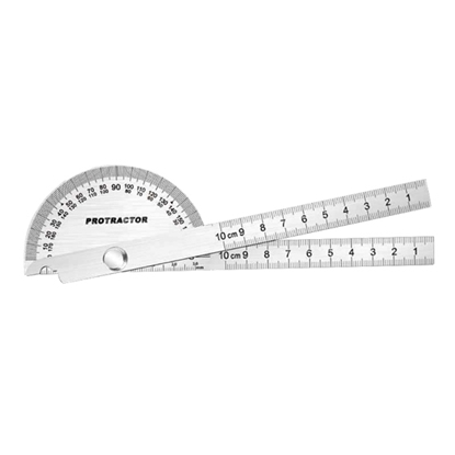Two Arm Stainless Steel Angle Protractor, 90x150mm