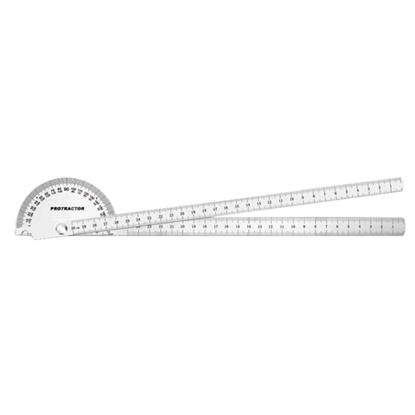 Two Arm Stainless Steel Angle Protractor, 90x300mm
