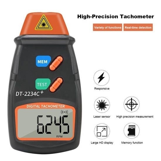 Handheld Digital Laser Tachometer, 2.5 rpm99999 rpm