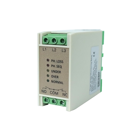 3 Phase Monitoring Relay, SPDT, Phase Failure/Undervoltage/Overvoltage