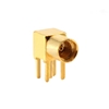Picture of MMCX Female Right Angle RF Coaxial Connector, PCB Mount