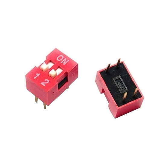 2 Position DIP Switch, 4 Pin, SPST