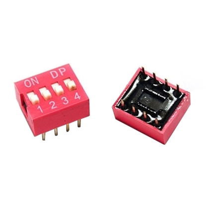 4 Position DIP Switch, 8 Pin, SPST