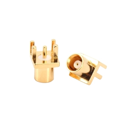 MCX Female RF Coaxial Connector, PCB Edge Mount