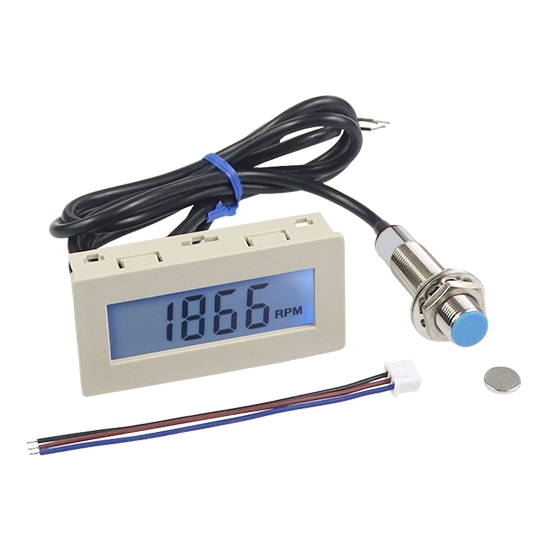 Electronic Tachometer with Hall Effect Switch, 30rpm-9999rpm