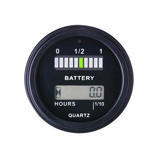 Digital Car Battery Indicator With Hour Meter, 12V/24V/36V/48V