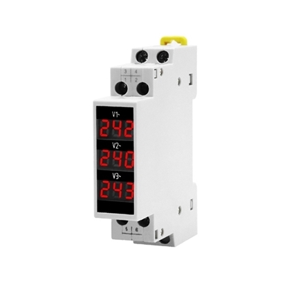 Three Phase AC Modular Voltmeter, Din Rail Mount